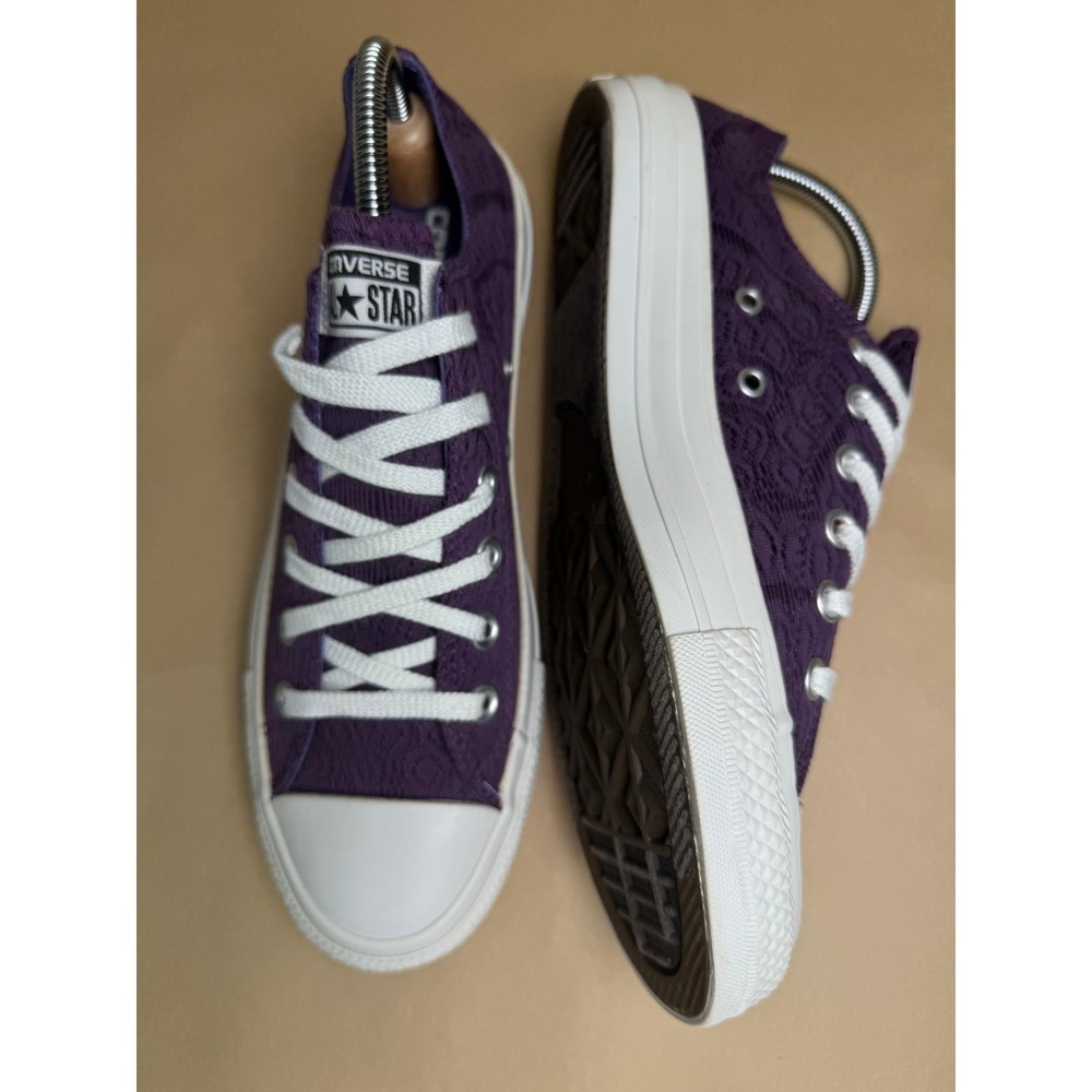 Converse Chuck Taylor All Star Purple Textured Crochet Low Top Sneakers Womens 9